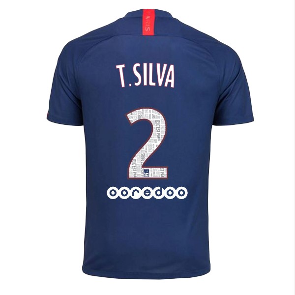 Camiseta Paris Saint Germain NO.2 T.Silva 1ª 2019-2020 Azul